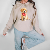 Golden Retriever Giving Heart DTF Print