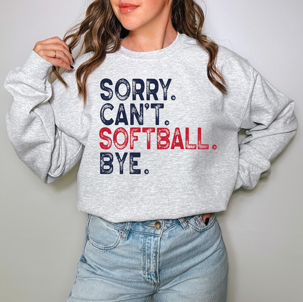 Sorry Can't Softball Bye DTF Print