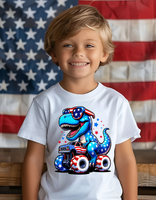 T-Rex Monster Truck Patriotic DTF Print