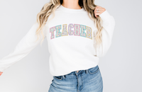 Varsity Teacher Easter Leopard DTF Print