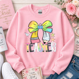 Teach Pencil Bow DTF Print
