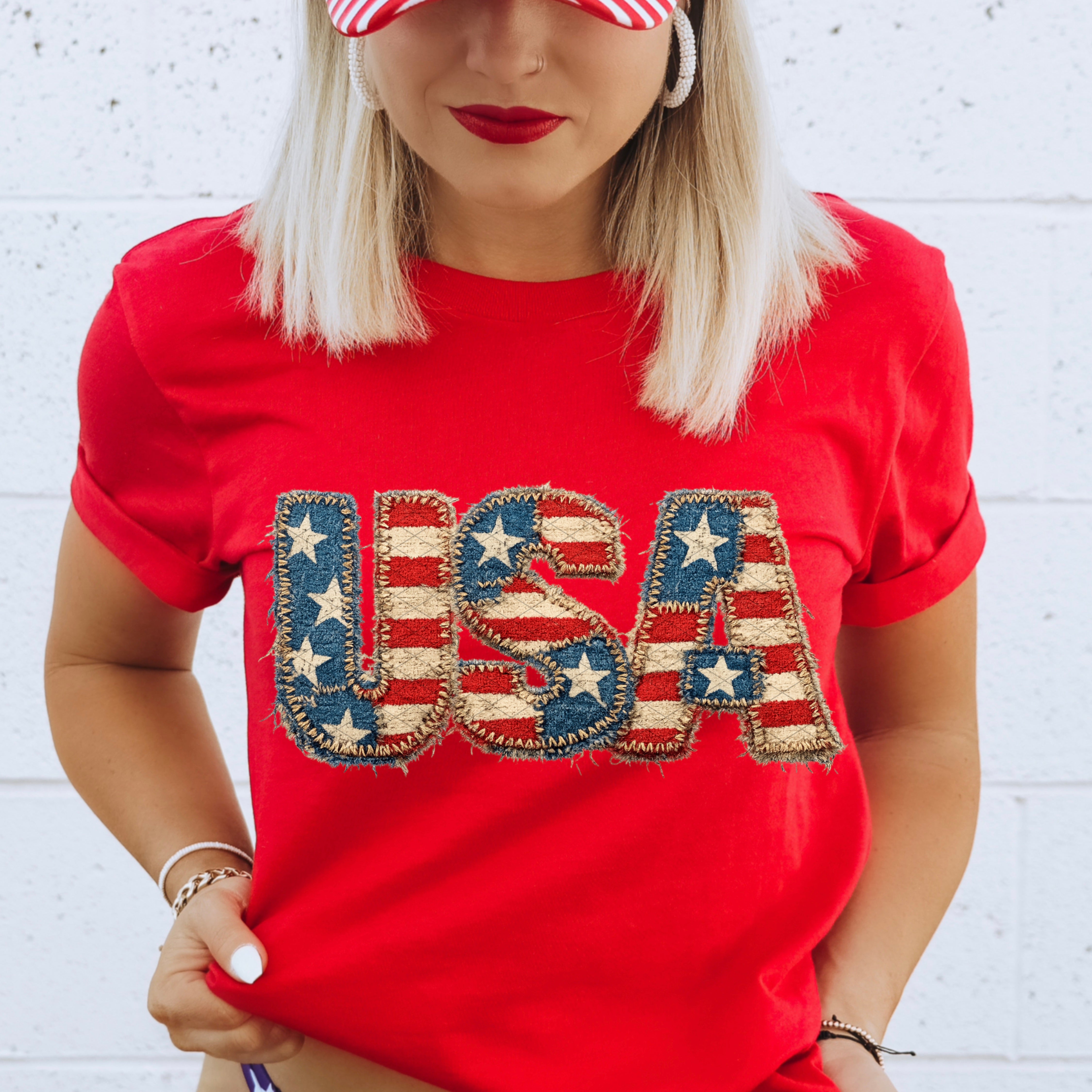 Frayed Patriotic USA DTF Print