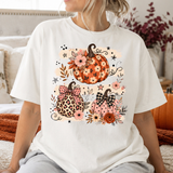 Floral Leopard Bow Pumpkins Fall DTF Print