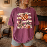 Floral Leopard Bow Pumpkins Fall DTF Print