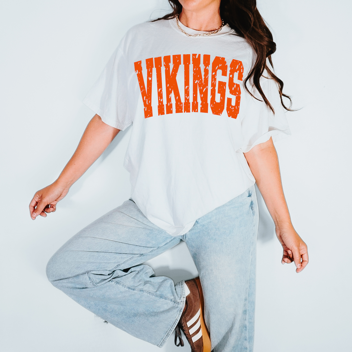 Vikings Varsity Distressed Teams DTF Print