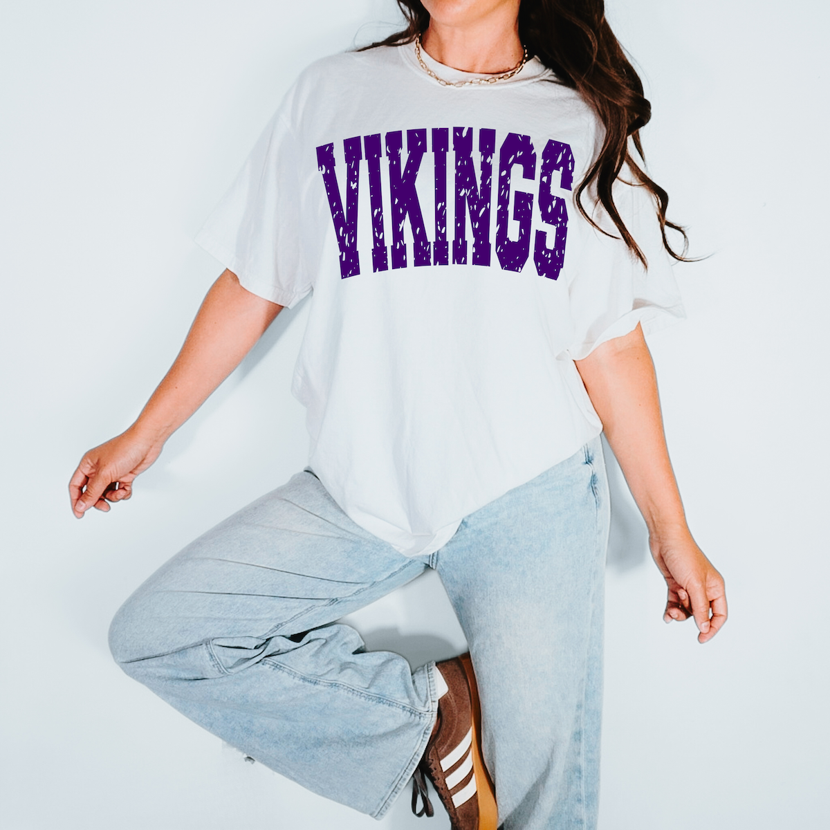 Vikings Varsity Distressed Teams DTF Print