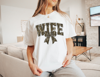 Vintage Camo Wife Arch DTF Print