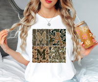 Vintage Camo Mama Block DTF Print