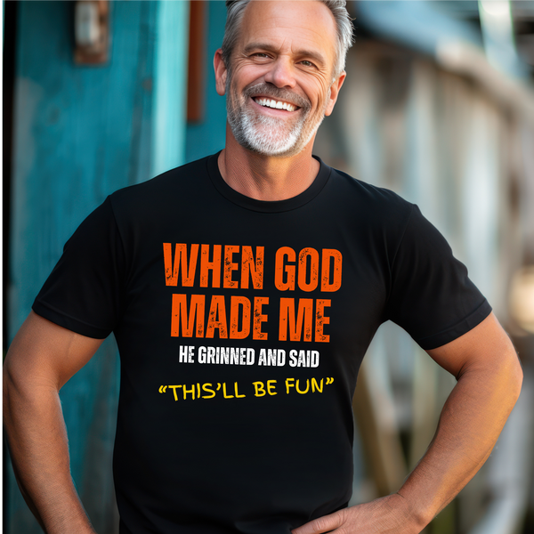 When God Made Me DTF Print