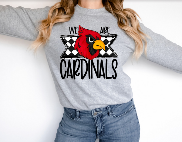 We Are Cardinals Checker DTF Print