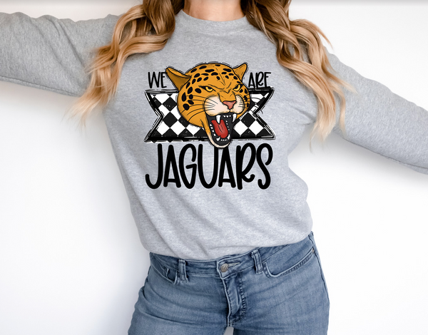 We Are Jaguars Checker DTF Print