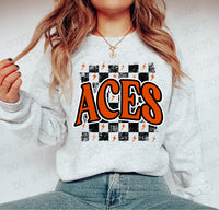 Aces Checker DTF Print