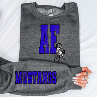 AE Mustangs Distressed DTF Print