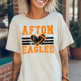 Afton Eagles Grunge Heart Football DTF Print