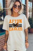 Afton Eagles Grunge Heart Football DTF Print