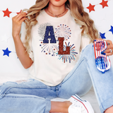 AL Alabama Faux Glitter Fireworks DTF Print