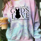 All You Need is Gods Love and a Chocolate Bunny DTF Print
