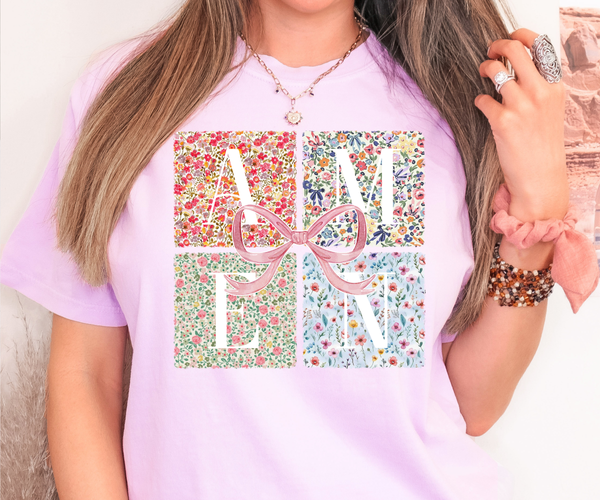 Amen Patchwork DTF Print