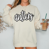 Antlers Crackle Cursive Teams DTF Print
