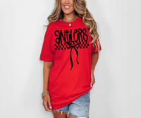 Antlers Simple Bow Checker DTF Print