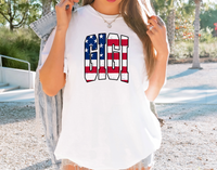 Patriotic Gigi Arch America Flag DTF Print