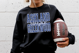 Ashland Greenwood Bluejays Varsity Glitter Effect DTF Print