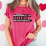 Aunt Black and White Hearts DTF Print