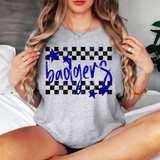 Badgers Checker Star DTF Print
