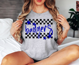 Badgers Checker Star DTF Print