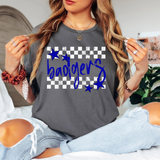 Badgers Checker Star DTF Print