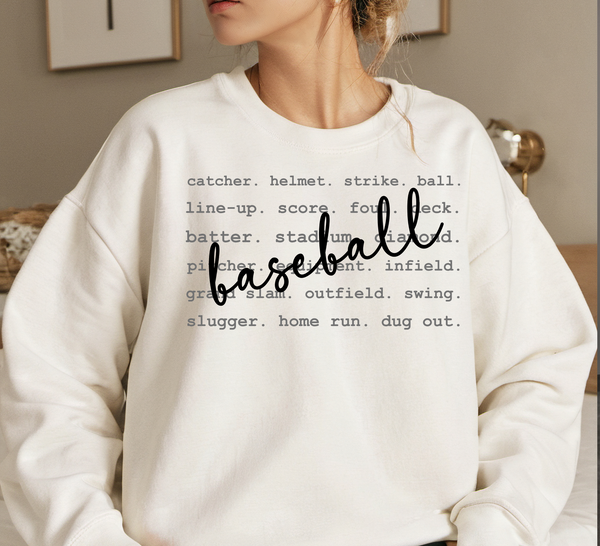 Baseball Tyopgraphy DTF Print