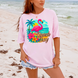Beach Day Flamingo DTF Print