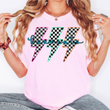 Bearcats Retro Bolt Checker Teams Neon Outline DTF Print