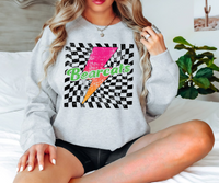 Bearcats Checker Bolt Distressed DTF Print