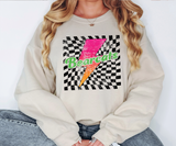 Bearcats Checker Bolt Distressed DTF Print