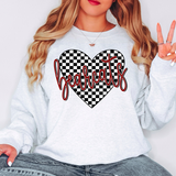 Bearcats Retro Checker Heart DTF Print