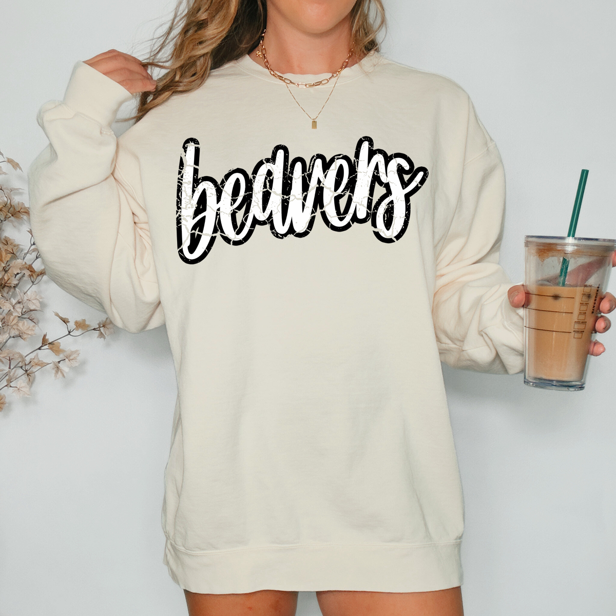 Beavers Crackle Cursive Teams DTF Print