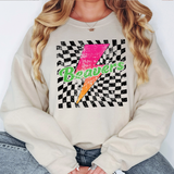 Beavers Checker Bolt Distressed DTF Print