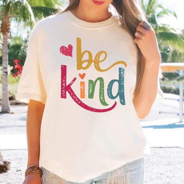 Be Kind Retro Colorful DTF Print