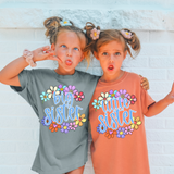 Big Sister Little Sister Spring Flower Circle DTF Print