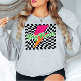 Big Reds Checker Leopard Bolt DTF Print