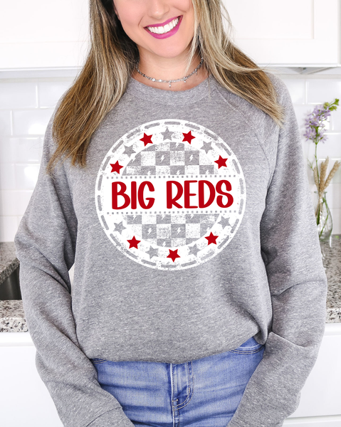 Big Reds Checker Circle DTF Print