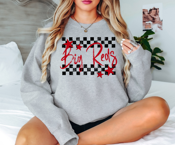 Big Reds Checker Star DTF Print