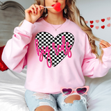 Big Reds Valentine Checker Heart DTF Print