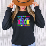 Bison Lets Go Multi Color DTF Print