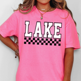 Lake Black & White DIstressed Checker DTF Print