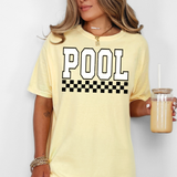 Pool Black & White DIstressed Checker DTF Print