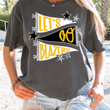 Blazers Lets Go Star Banner Trio DTF Print