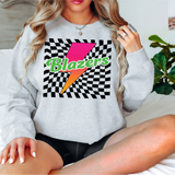 Blazers Checker Leopard Bolt DTF Print