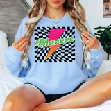 Blazers Checker Leopard Bolt DTF Print